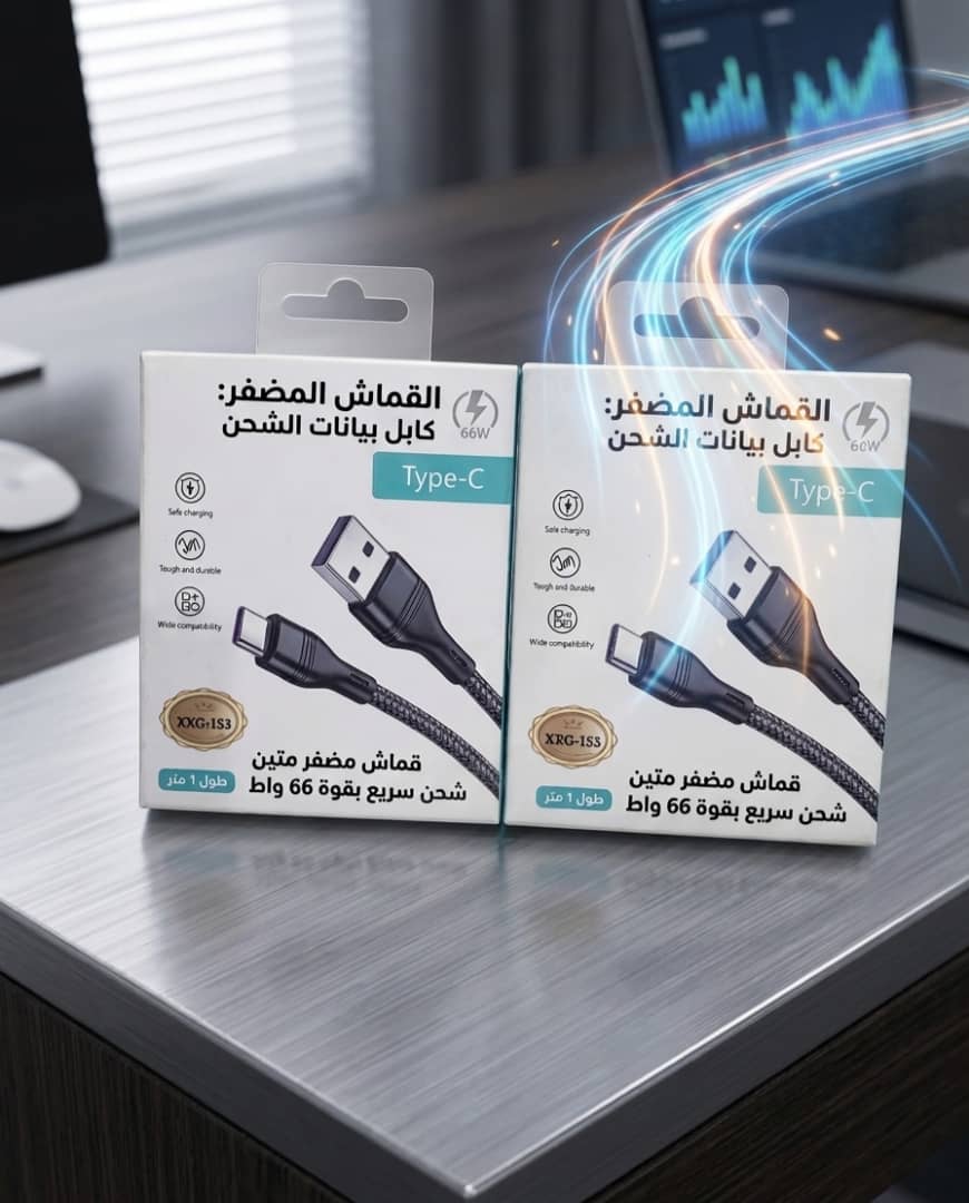 كيبل شحن قماش Type-C  66W